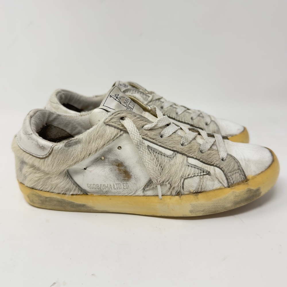 Authentic Golden Goose UMA leather and pony hair sneakers size 37